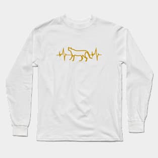 Cheetah heartbeat lion ECG motif leopard Long Sleeve T-Shirt